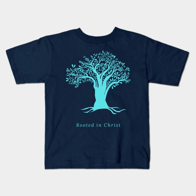 Rooted in Christ Kids T-Shirt by rc1ark